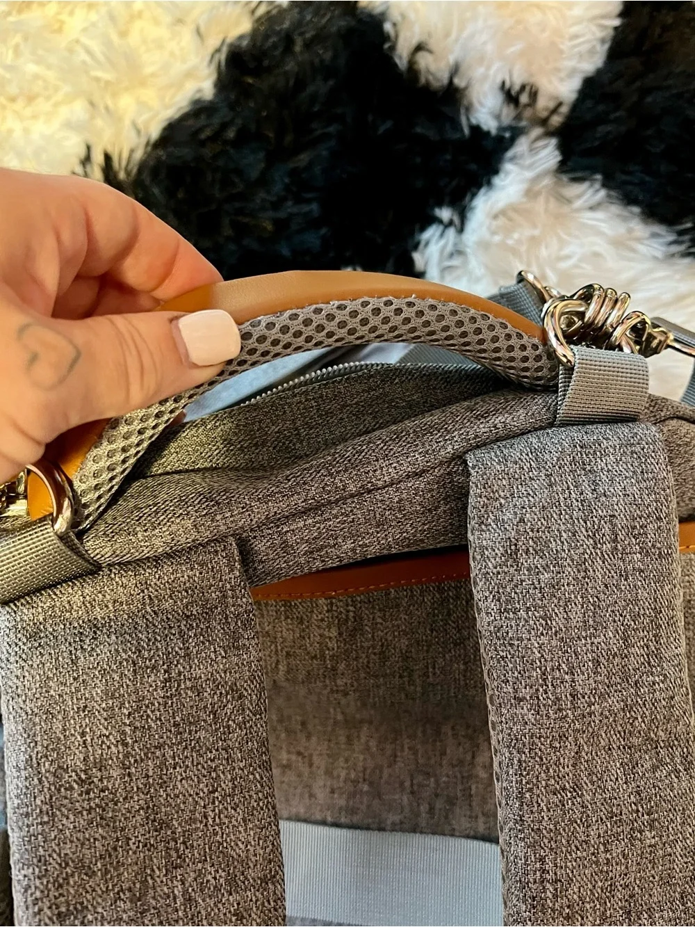 Gray Baby Diaper Backpack - Stylish Gray Baby Bag